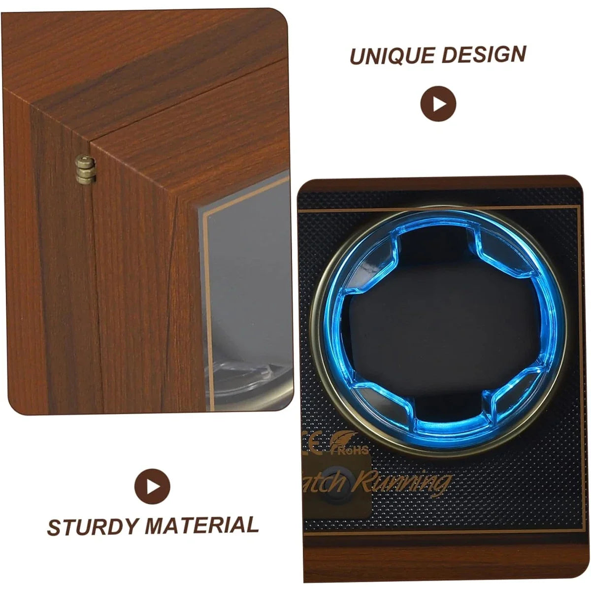 2 4 Slots Wood Watch Winder High-End Automatic Watche Box Mute Motor Watch Cabinet Clock Storage LED Jewelry Store DisplayBox Qme