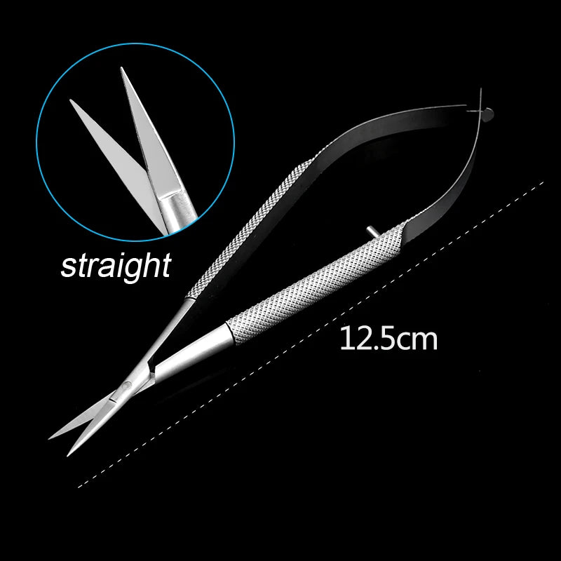 Curved Straight Head Micro Castroviejo Cornea Scissors Hand Tool Qme 12.5cm Straight