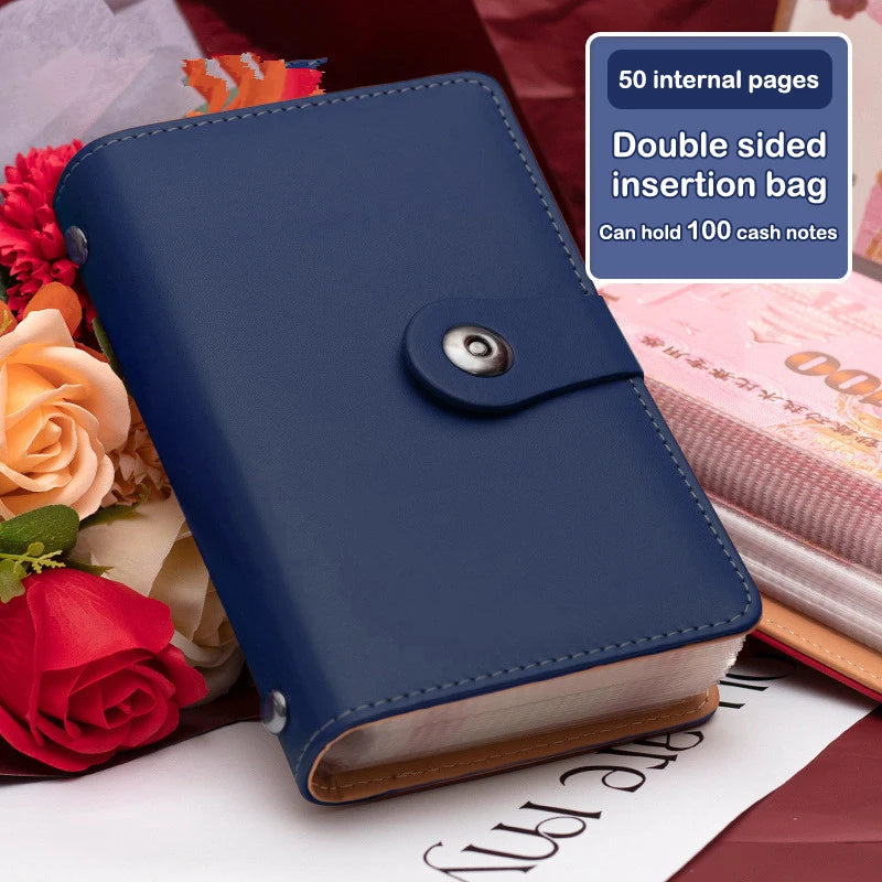 Banknote Storage Book Made Of PU Material, Can Hold 100 Banknotes, With Banknote Photos, Stamps, Bank Card Storage Book Qme M
