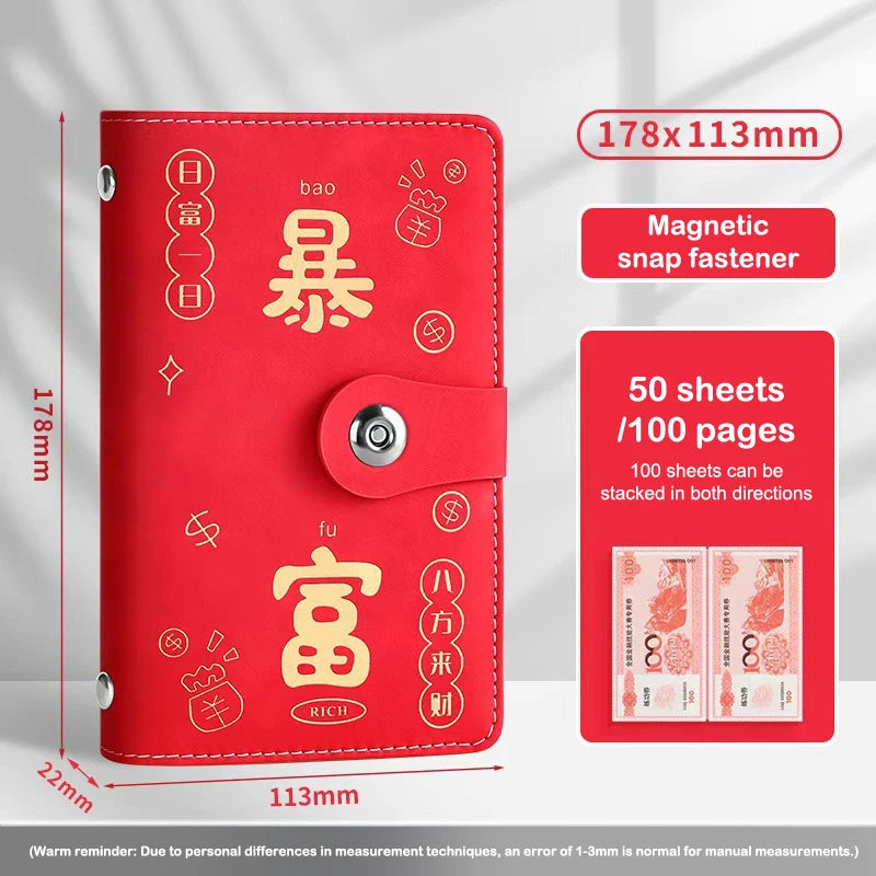 100 Envelopes Money Saving Reusable Children Challenge Notebook Qme A7