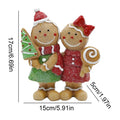 Gingerbread Figurine Couple Collectible Ornament Desktop Christmas Qme as shown China Mainland