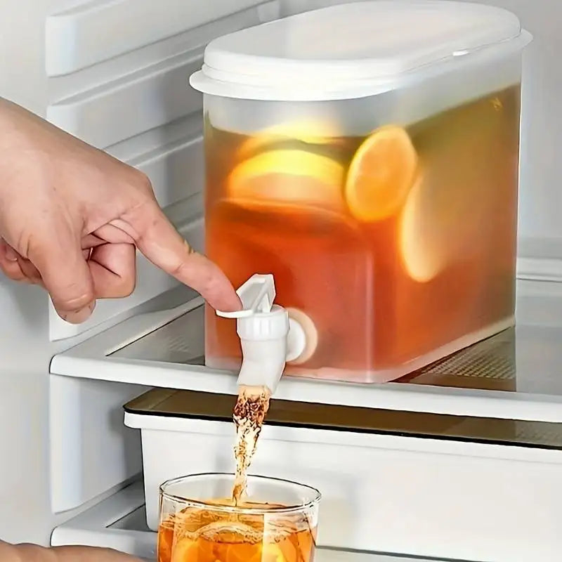 3.5L Water Kettle With Faucet Beverage Dispenser Cold Juice Lemonade Drinks Bucket Liquid Storage Tank Outdoor Fridge Organizers Qme
