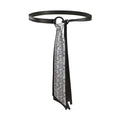 Ethnic Cashew Printed Belt Adjustable PU Retro Jacquard Waistband Qme Black