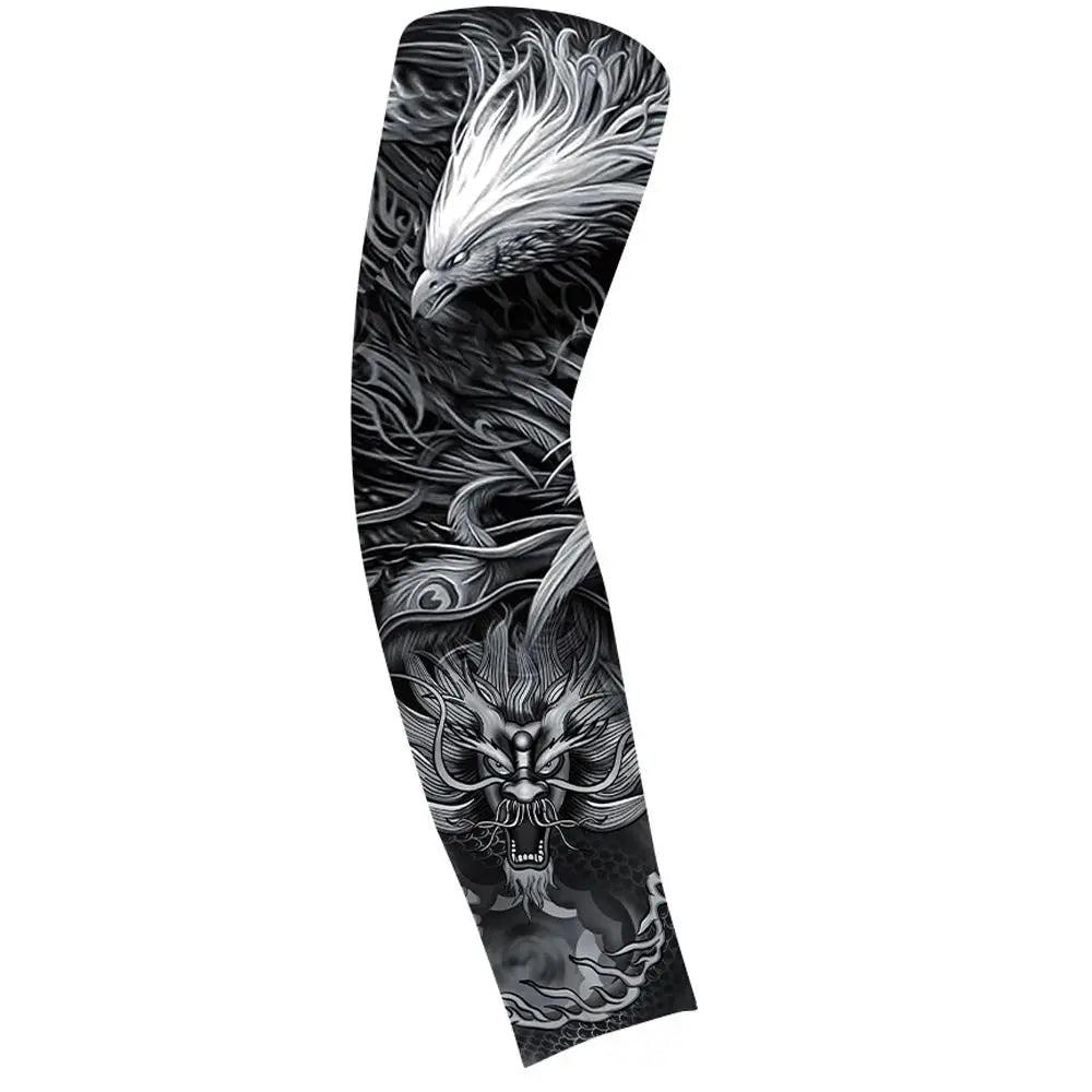 Flower Arm Pattern Tattoo Sleeve Breathable Thin Men Sunscreen UV