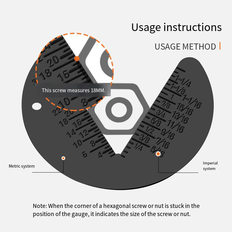 Bolt Nut Screw Gauge Inspection Standard Metric Engineering Ruler Qme