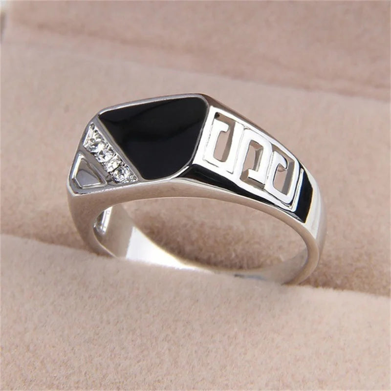 High Quality 925 Sterling Silver Color Women Men Rings Christmas New Ring Cubic Zirconia Square Rings Fine Jewelry Size 5-12 Qme