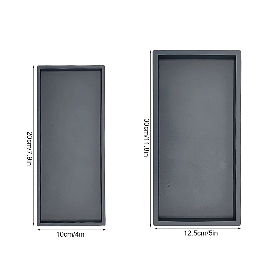 Silicone Soap Dispenser Tray Bathroom Vanity Storage Tray for Dish Soap Sponge Perfume Candle Countertop Storage Tray 2 Sizes Qme