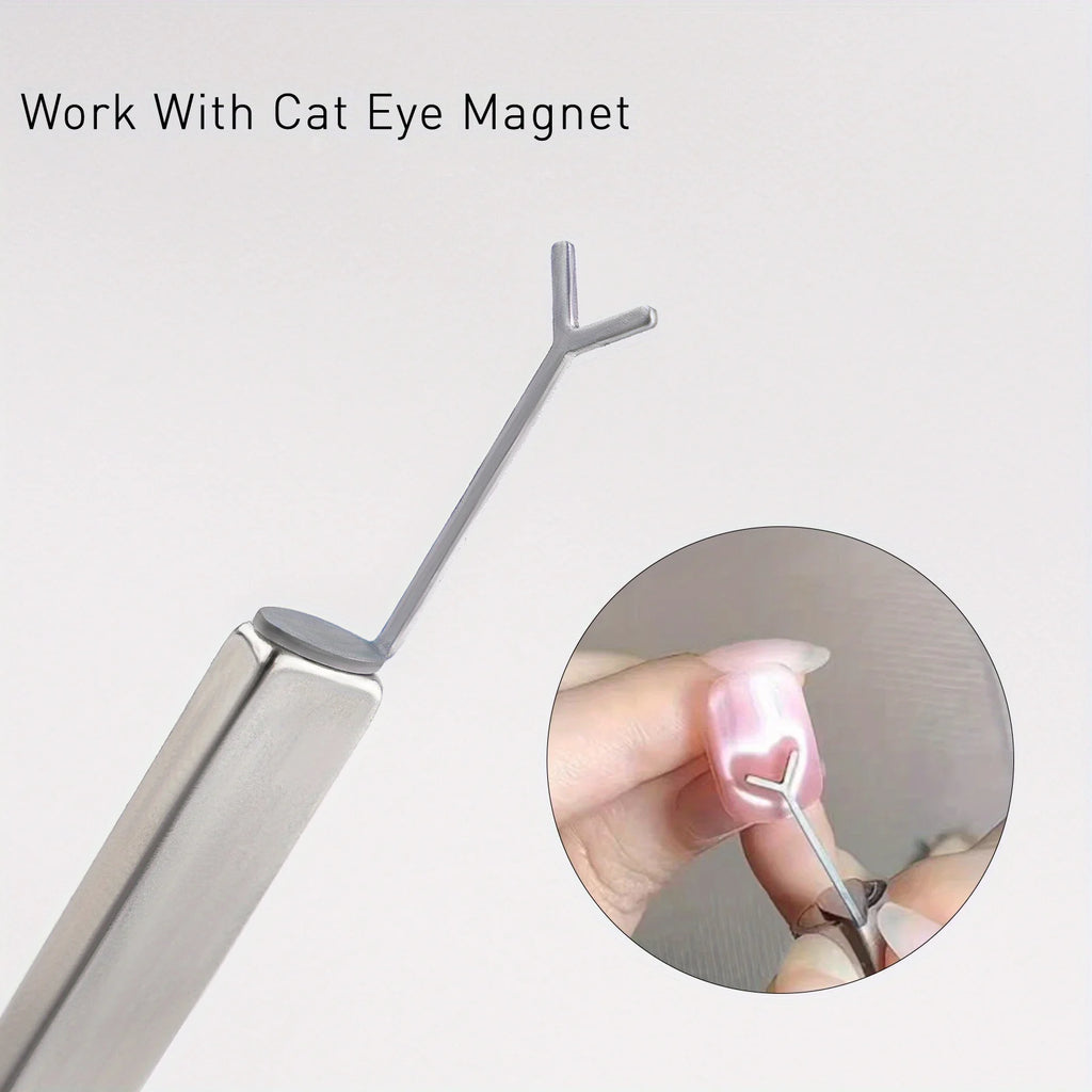 Nail art tools - Heart-shaped and cat-eye pattern magnets, used to achieve perfect nail art results. Qme