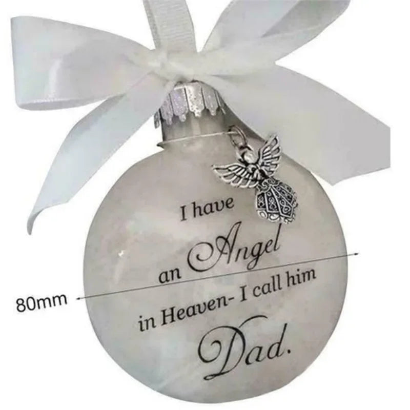 Christmas Tree Balls Commemorate Ornament Feather Ball Angel In Heaven Memorial Ornament Xtmas Tree Hanging In Memory of Mom Dad Qme
