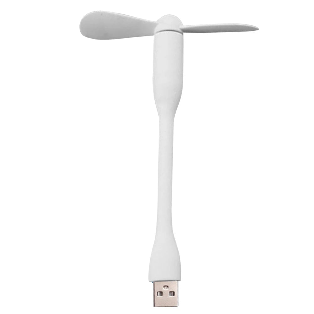 Flexible Portable Mini Fan for Power Bank Notebook Computer Summer Travel Cooling Cooler Mobile Phone USB Cooler Fan Qme WHITE