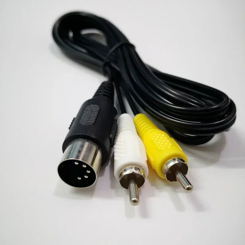 5PCS AV Audio Video Cable High Quality for 1 Cables Protection RCA Cord for SEGA Mega Drive 1.8m Qme