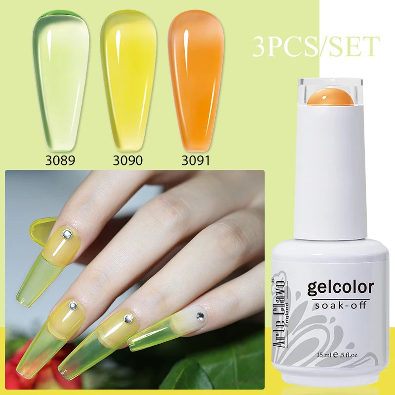 Arte Clavo Gel Nail Polish Art UV LED Manicure Long Lasting Soak Off Qme 3B-ZH21