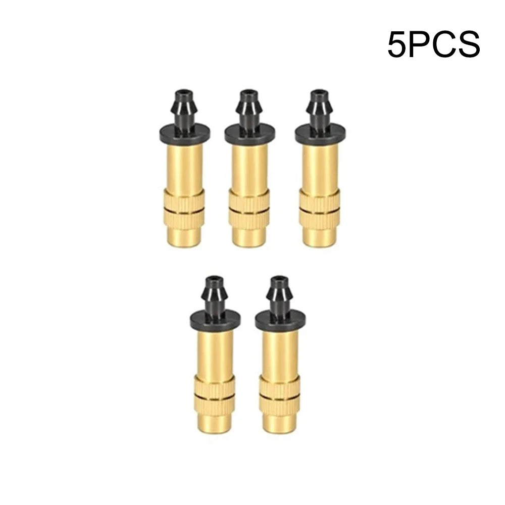 5pcs/10pcs Adjustable Copper Atomizing Nozzle Accessory Connector For Balcony, Garden, Potted Plants And Flower Watering Qme 5PCS