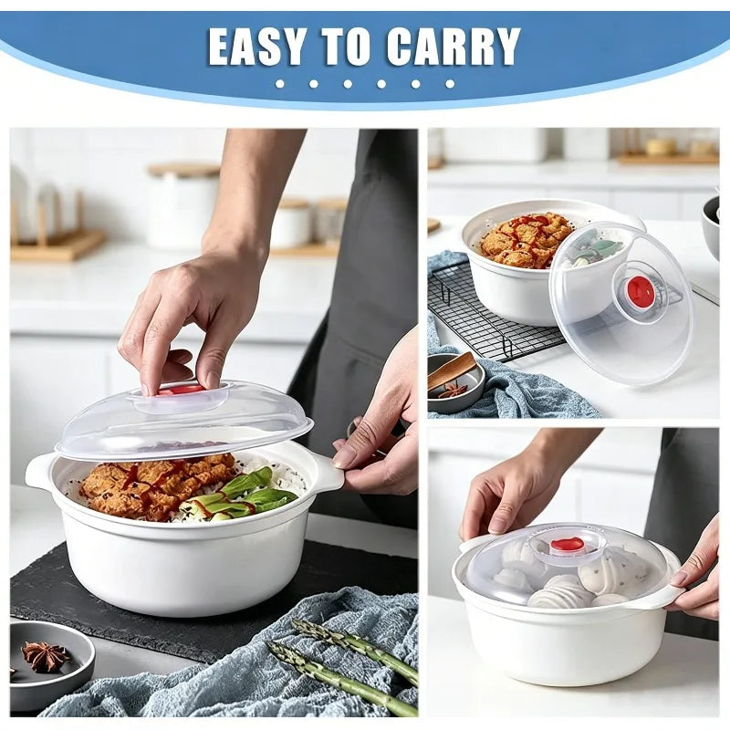 Microwave Heating Bowl Plastic Special Box Heated Fresh-keeping Lid Environmentally Friendly Food-grade Kitchen Tools Qme
