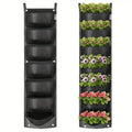 7-Pocket Vertical Garden Wall Planter Hanging Pots – Perfect for Herbs, Succulents, Flowers, And More – Waterproof Planter Bags Qme Black