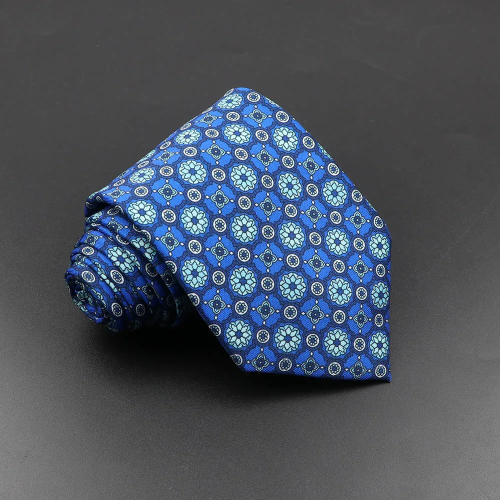 Men's Fashion Silk Tie Soft Novelty Necktie Blue Green Orange Ties Qme 24
