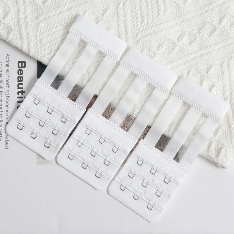 3 Rows Hook Extension Straps Comfortable Adjustable Bra Band Women Qme WHITE