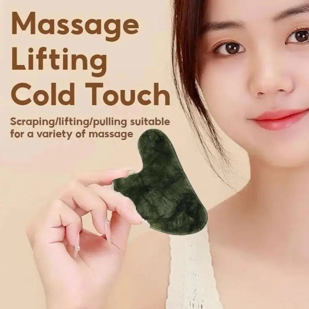 2 Jade Gua Sha Board Heart-shaped Facial Tool Traditional Guasha Qme