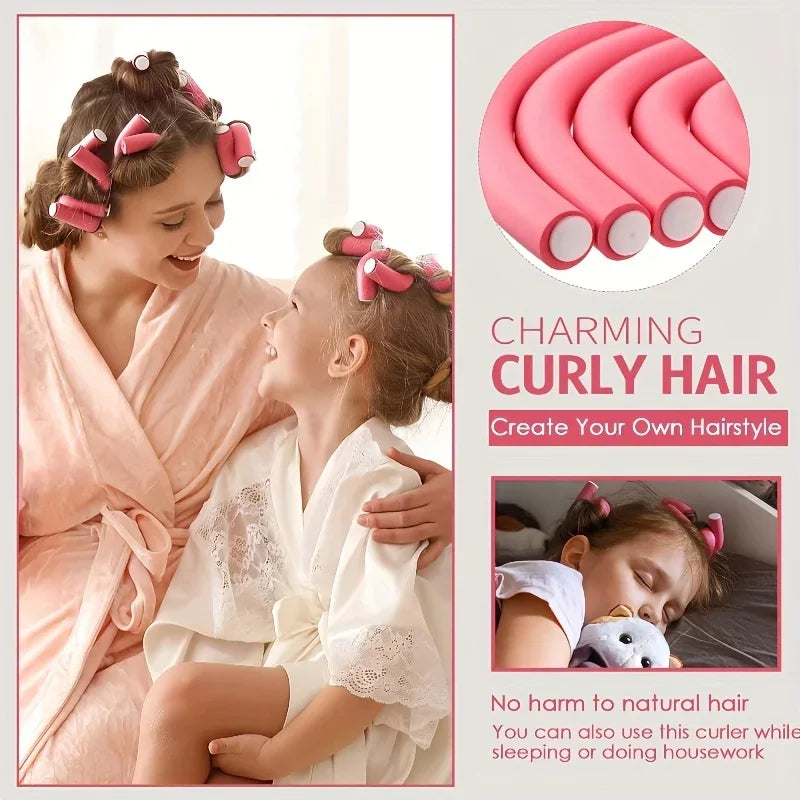 Hair Rollers/Flex Rods for Hair/Flexible Curling Rods, Hair Twist Flexi Rods No Heat Curlers Set for Soft Waves, Qme