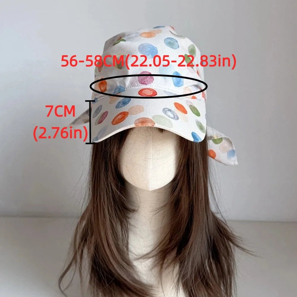 Adjustable Polka Dot Headscarf Cap Star Printed Elegant Colorful Sun Baseball Cap Lightweight Breathable Turban Hat Qme