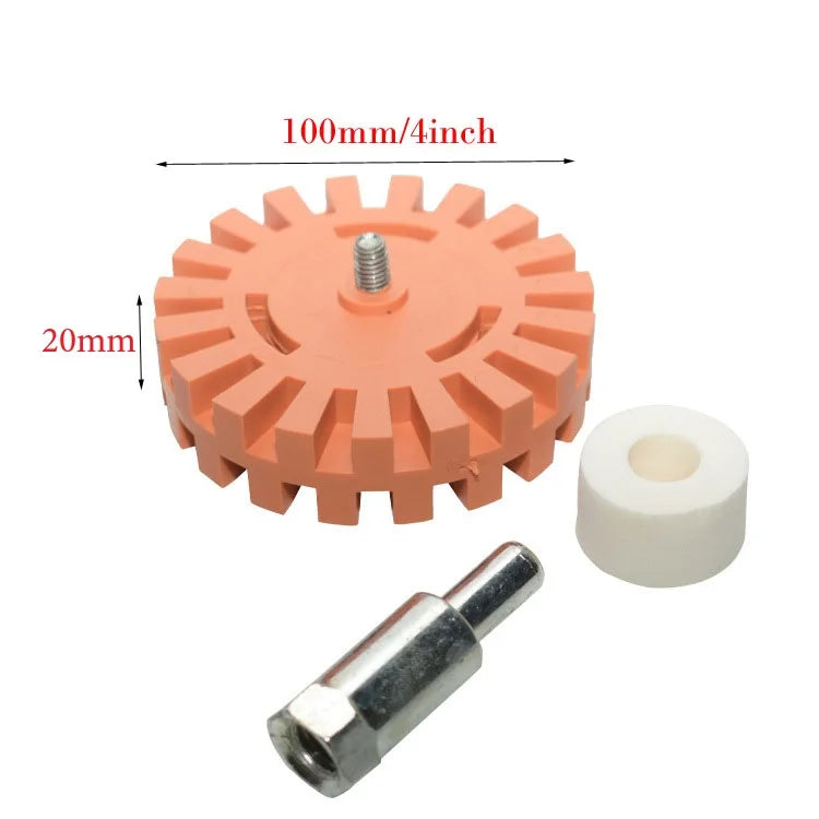 Car Eraser Wheel Adhesives Remover Rubber Wheel Stickers Decal Vinyl Tape Adhesives Remover Wheel Cleaning Tool Qme 100x20mm