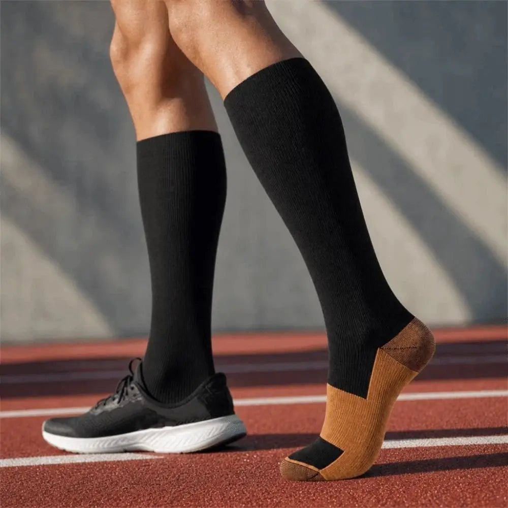 Running Socks Elastic Compression Knee Breathable Men Calf Stockings Qme