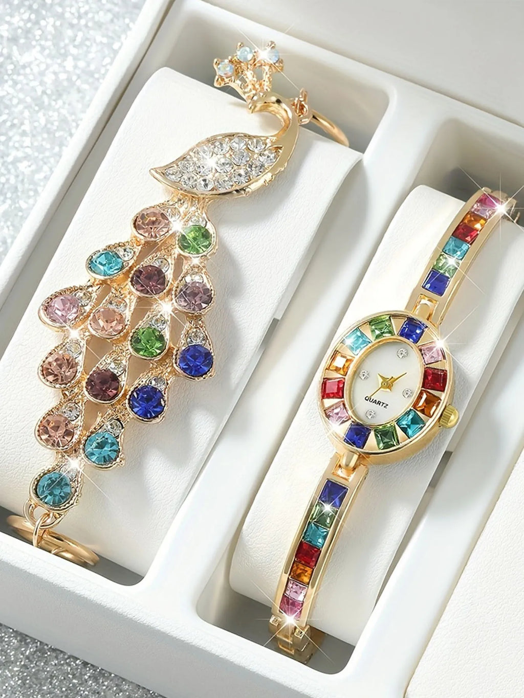 2-piece Women's Watch Fashion Watch Women's Versatile High end Women's Watch Women's Watch Set Qme Multicolor No