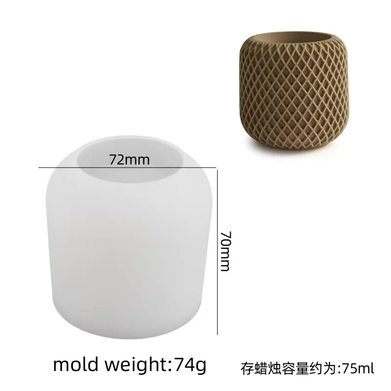 3D Concrete Mesh Irregular Candle Cup Silicone Mold DIY Jewelry Cement Tank Resin Mold Home Decoration Accessories Qme mold