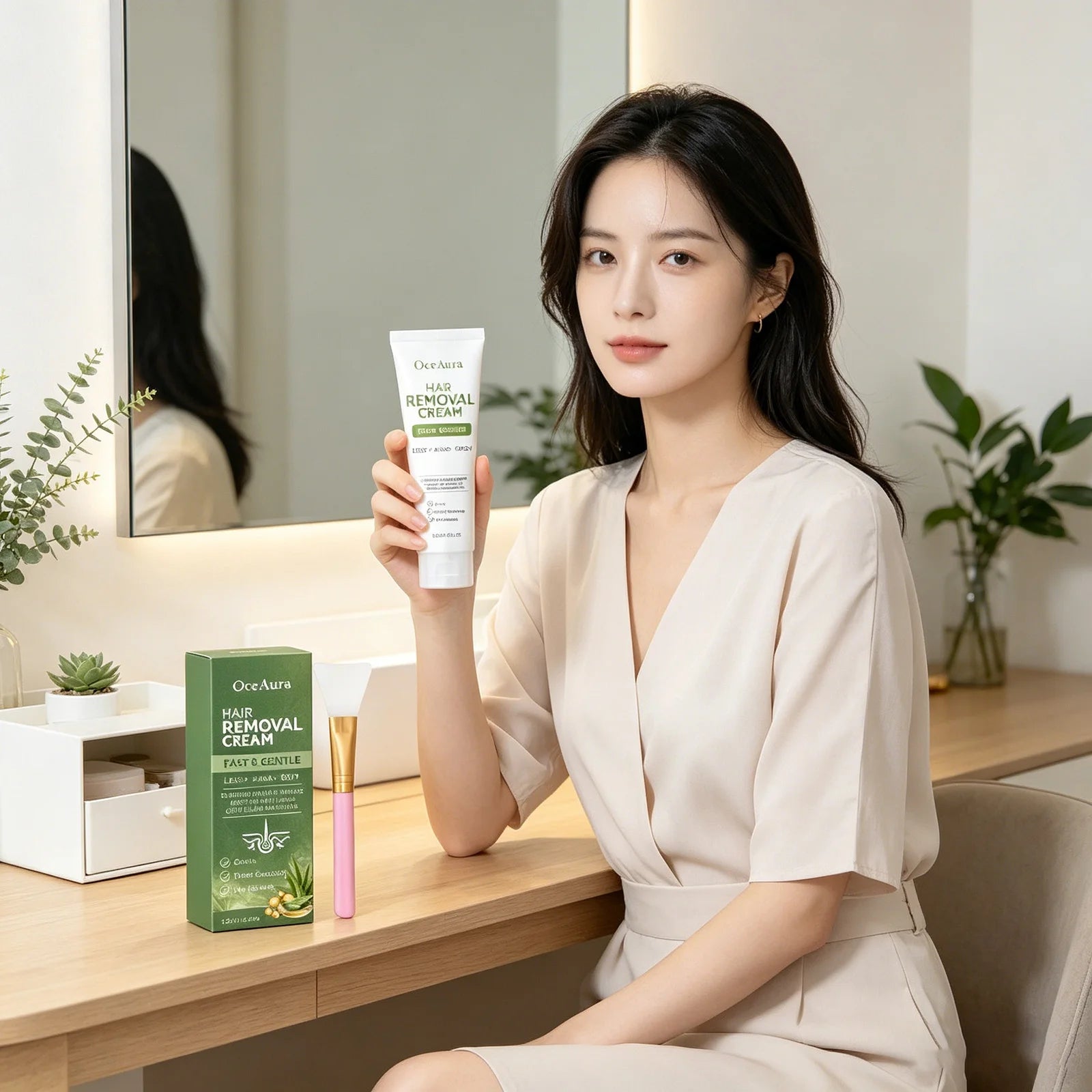 OceAura Aloe Body Hair Removal Cream for Underarm Leg Arm Inhibits Body Hair Growth Painless Fast Hair Removal Depilatory Cream Qme