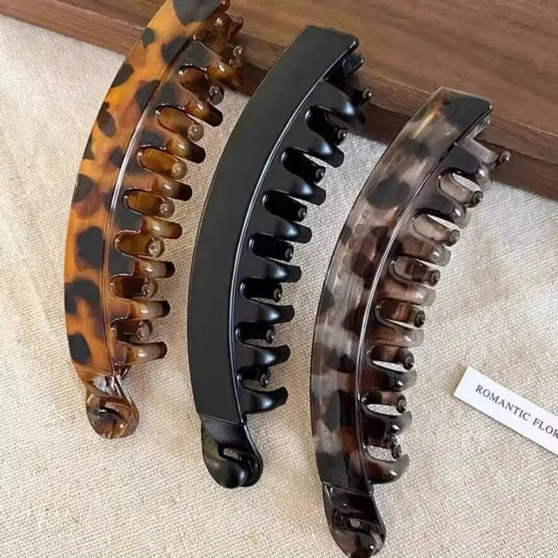 Tortoiseshell Banana Hair Clip Fish Shaped Hairpin For Women Hair Accessories Hairgrips Twist Clamp Ponytail Barrettes Headwear Qme