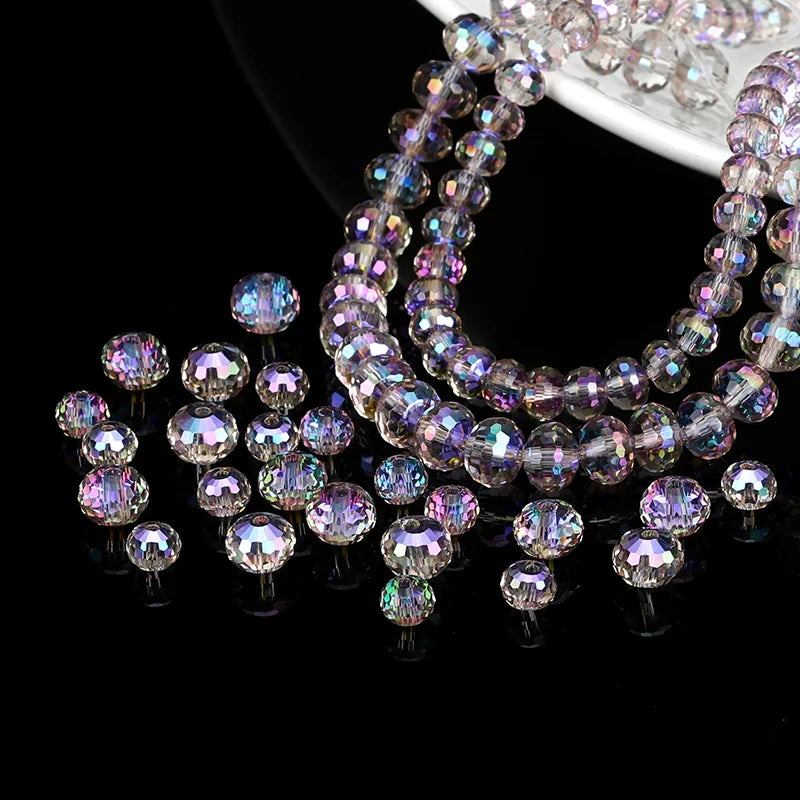 6mm 8mm Austria Crystal Beads 96 Faceted Round Loose Spacer Beads Qme
