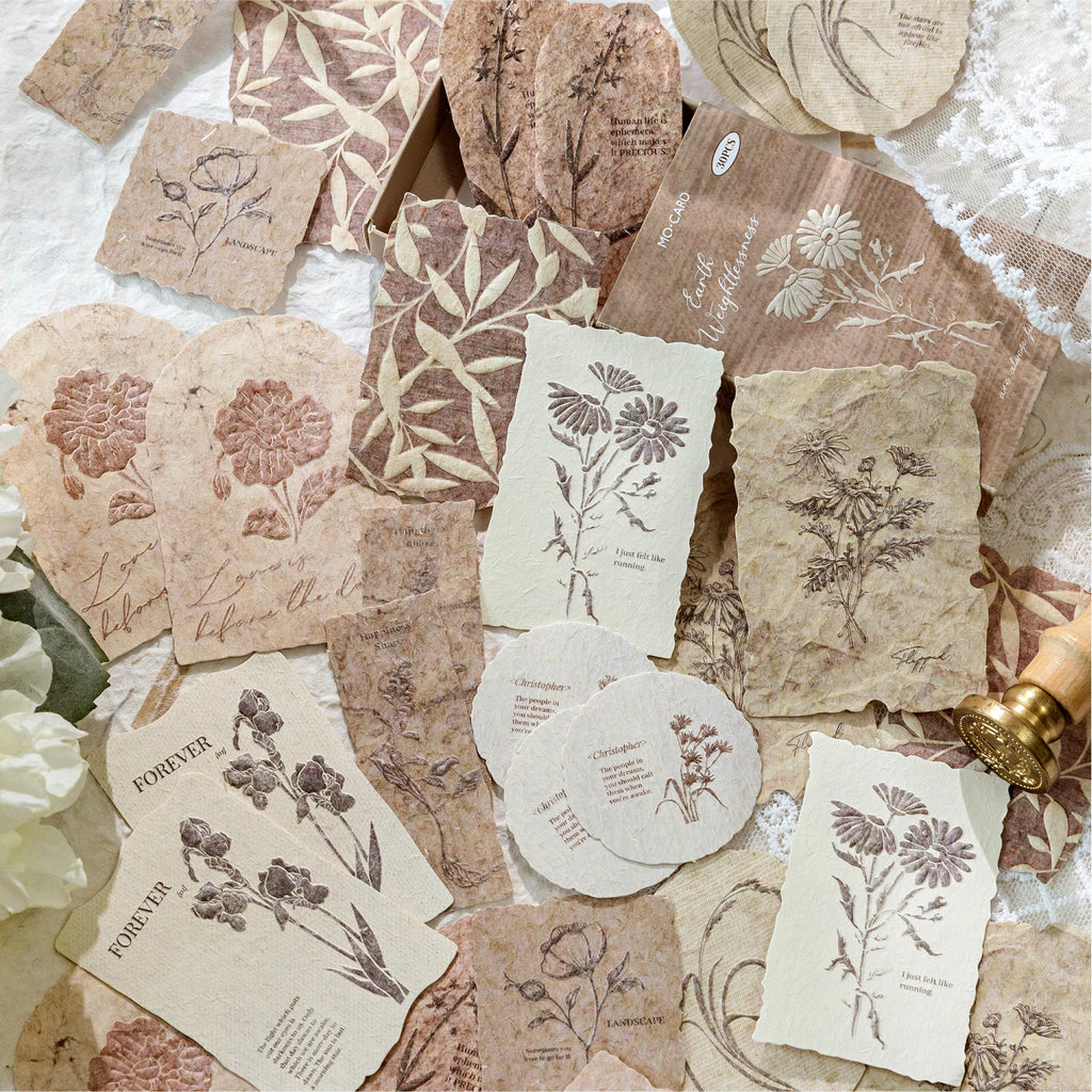 30 Sheets Sticker Pack Embossed Matchbox Style Scrapbooking Stickers for DIY Planner Journal Notebook Phone Case Decoration Qme