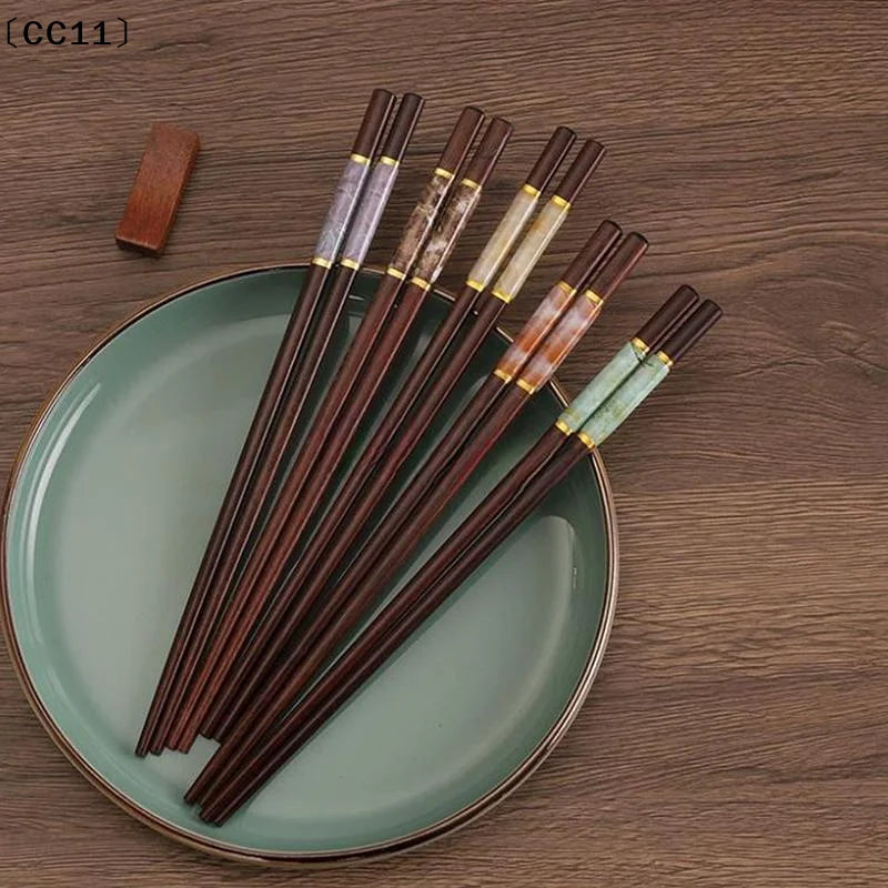 Banboo Chopstick Reusable Non-slip Sushi Food Chop Sticks Chopsticks Qme