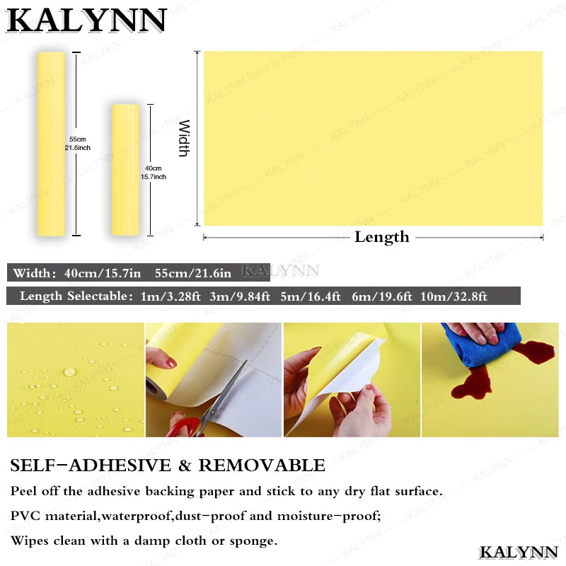 2023 Width Peel Stick Wallpaper Solid Contact Paper Self-adhesive Qme