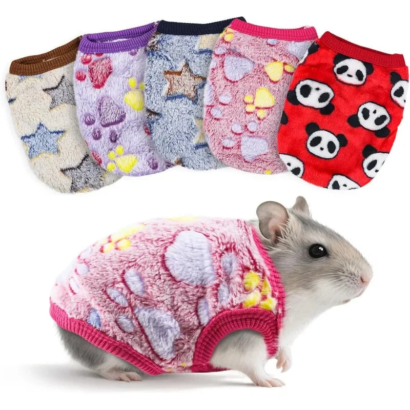 1pc pet plush vest, warm and soft T-shirt, suitable for rabbits, ferrets, hamsters and other small pets Qme