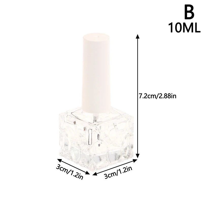 Transparent Empty Lid Brush Cosmetic Containers 10 Glass Nail Polish Qme B