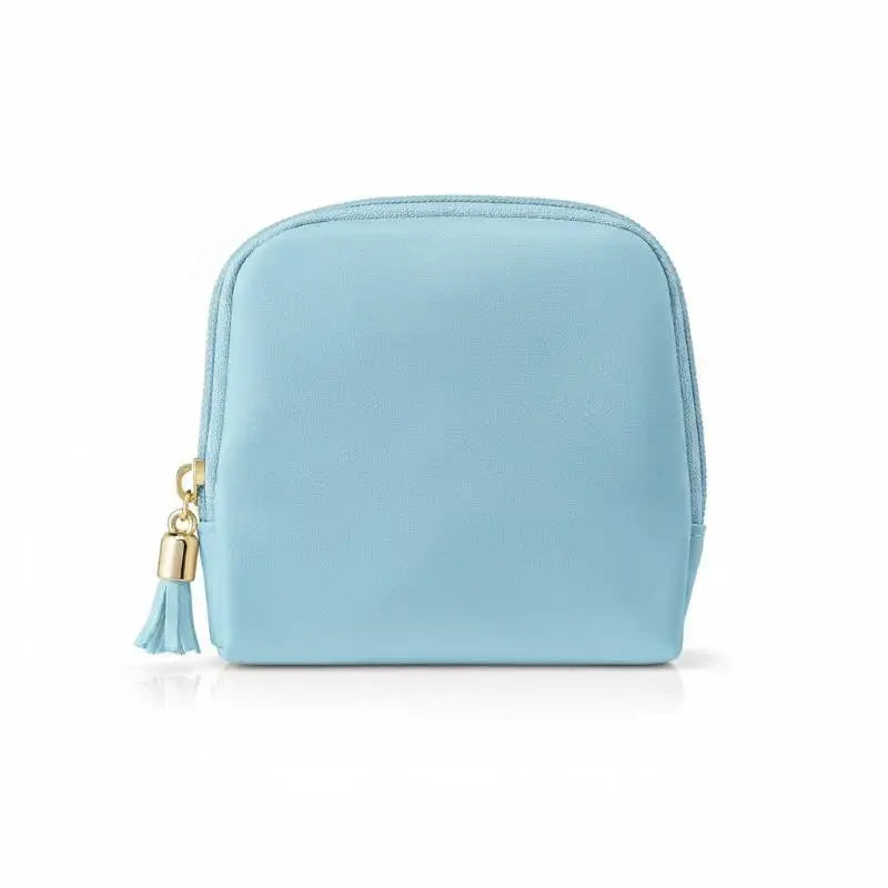 Tassel PU Leather Jewelry Storage Bag Earrings Bracelet Organizer Large Capacity Mini Cosmetic Gift Bag Qme Blue one size