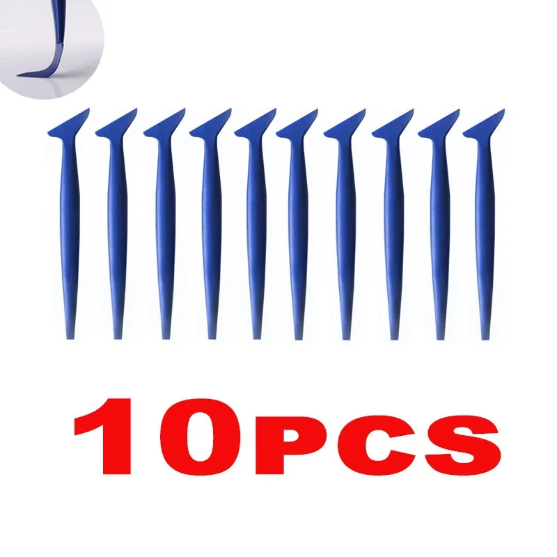 Car Micro Squeegee Curves Slot Tint Tool Set Car Stickers Wrap Vinyl Tools Auto Wrapping Film Installing Scraper Gasket Squeegee Qme Blue 10PCS