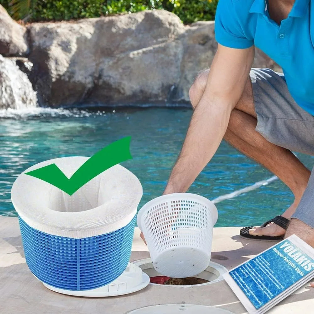 10/20/30PCS Cleaning Nylon Garbage Cover Dustproof and Fallen Leaf Garbage Collection Skim Filter Socks for Pool Cleaning Tools Qme
