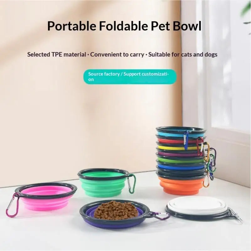 Portable Puppy Food Container Feeder Dish Bowl Pet Supplies Qme