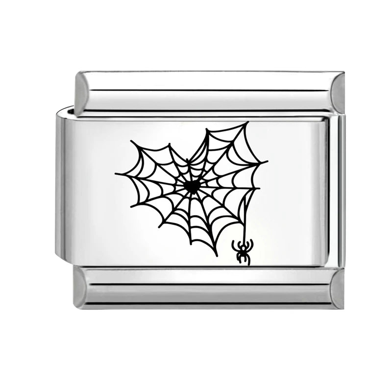 2025 Halloween Skull Hands Pumpkin Cats Ghost Italian Charms Links