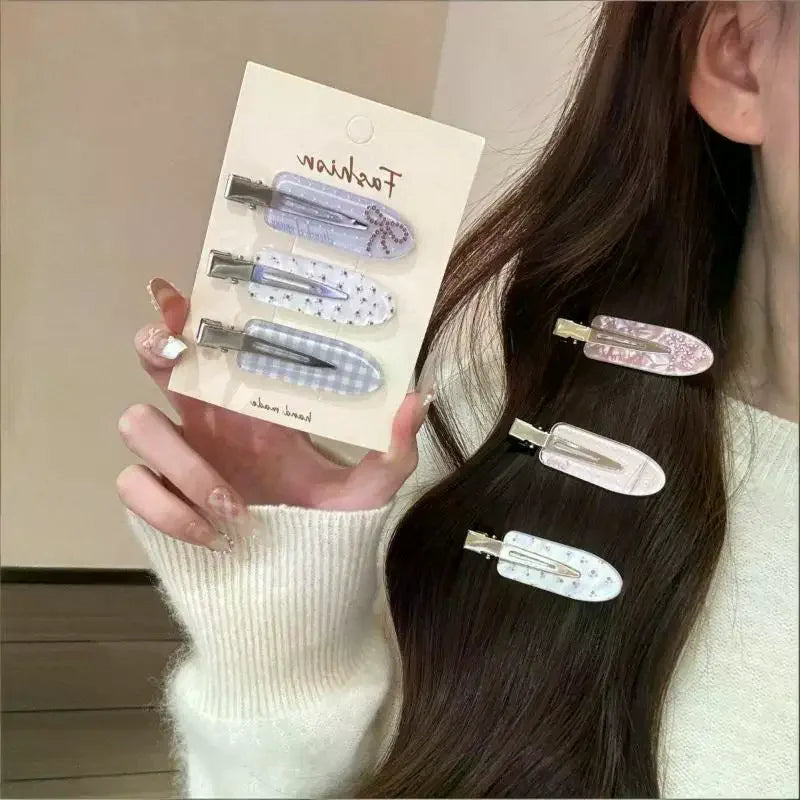 Korean Sweet Love Rhinestone Hairpin Side Bangs Clip Cute Seamless Qme