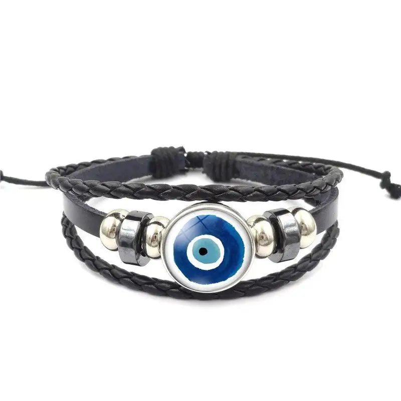 Handmade Woven Leather Multilayer Bracelet Bangles For Women Men Vintage Jewelry Gift Qme A12