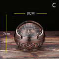 Metal Ashtray Smoking Windproof Vintage Lid Ornament Retro Cigarette Qme C