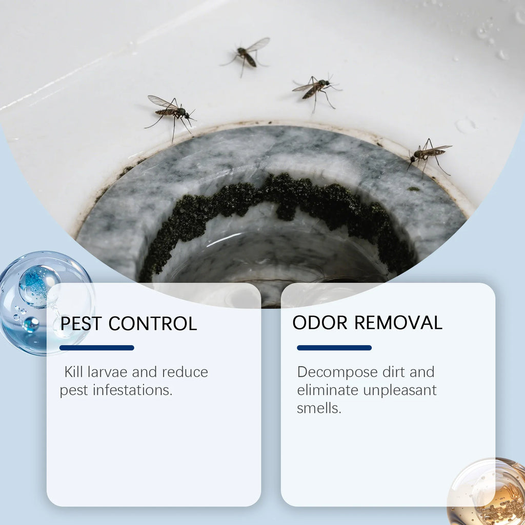 MoonSpry 120g Drainage Pipe Insect Removal Powder for Kitchen Bathroom Sewer Drain Outlet Decontamination Cleaning Qme