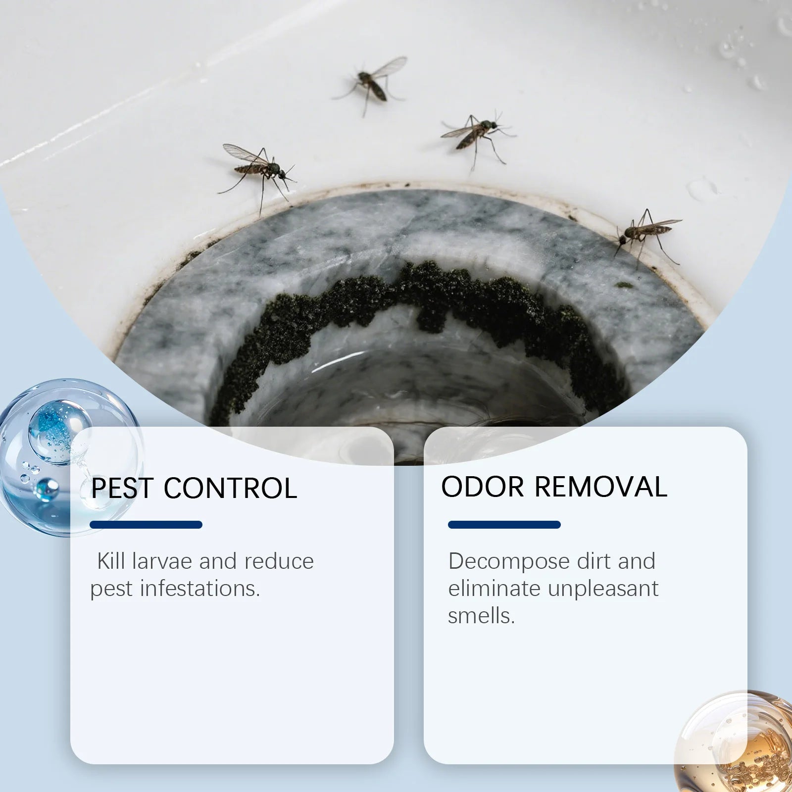 MoonSpry 120g Drainage Pipe Insect Removal Powder for Kitchen Bathroom Sewer Drain Outlet Decontamination Cleaning Qme