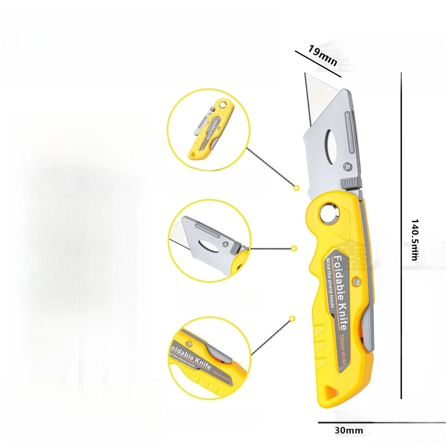 Alloy Folding Art Knife, Electrician Knife, Folding Knife Tool, Ladder Shaped Knife, ABS Handle, Paper Cutting Knife Qme Yellow 1pc