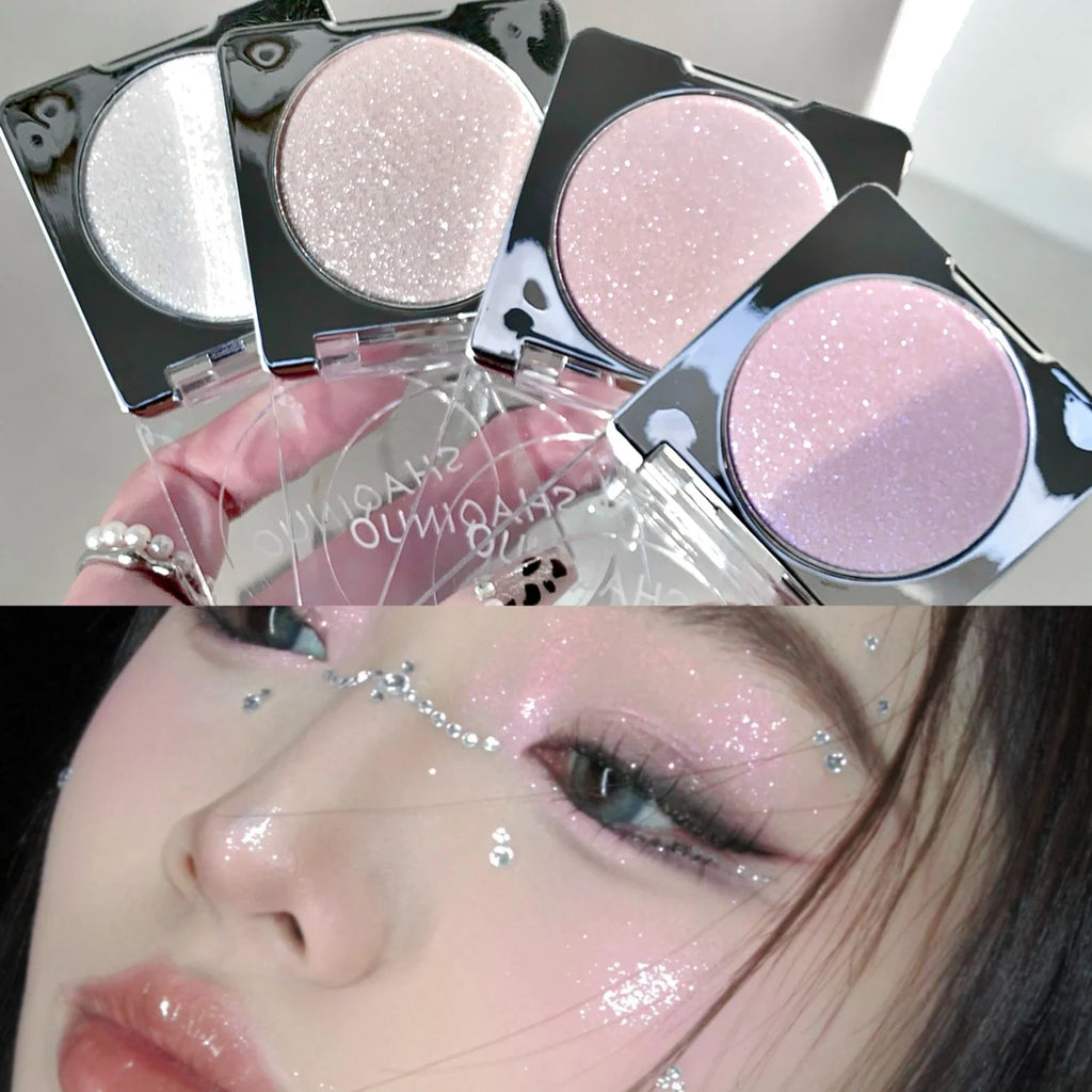Monochrome Glitter Highlighter Contour Brighten Face Body Sparkle Shimmer High Gloss Mashed Potato Diamond High Light Palette Qme