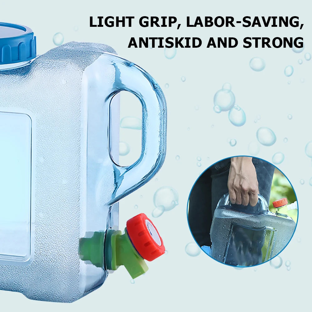 5L Water Container with Faucet Camping Water Container Portable Multipurpose for Outdoor Hiking Travel Emergency Qme