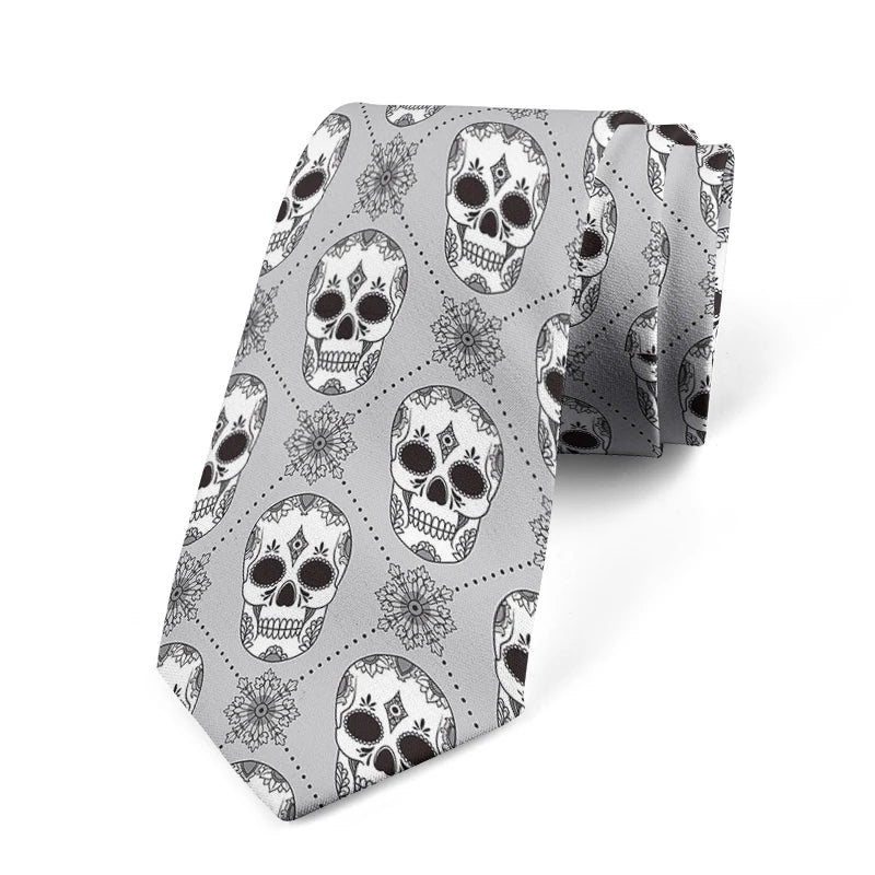 Funny Cartoon Skeleton 3D Printed Tie Unisex Fashion Business Qme style1